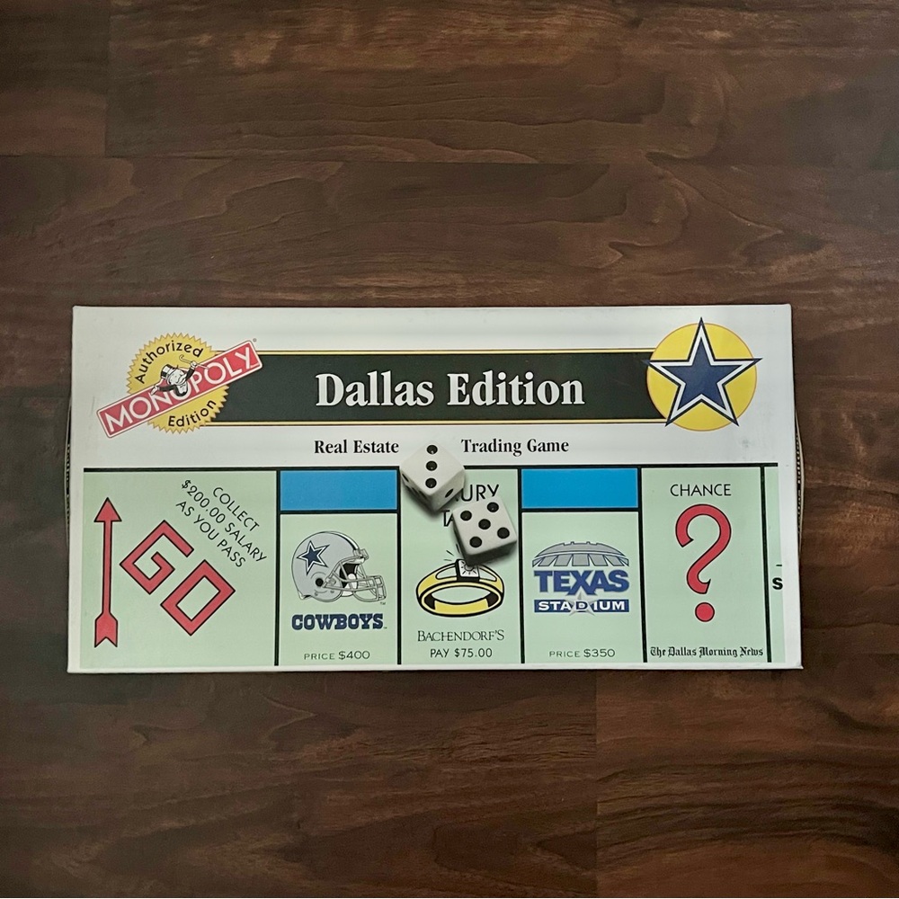Vintage Monopoly Dallas Edition Cowboys Texas Stadium 1995 Board Game